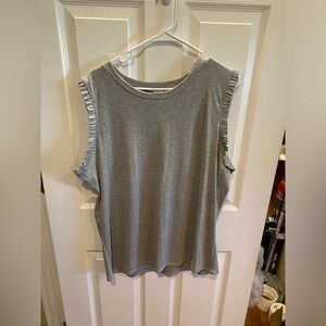 NWT Sew In Love Ribbed Ruffle Tank Grey Size 2X
